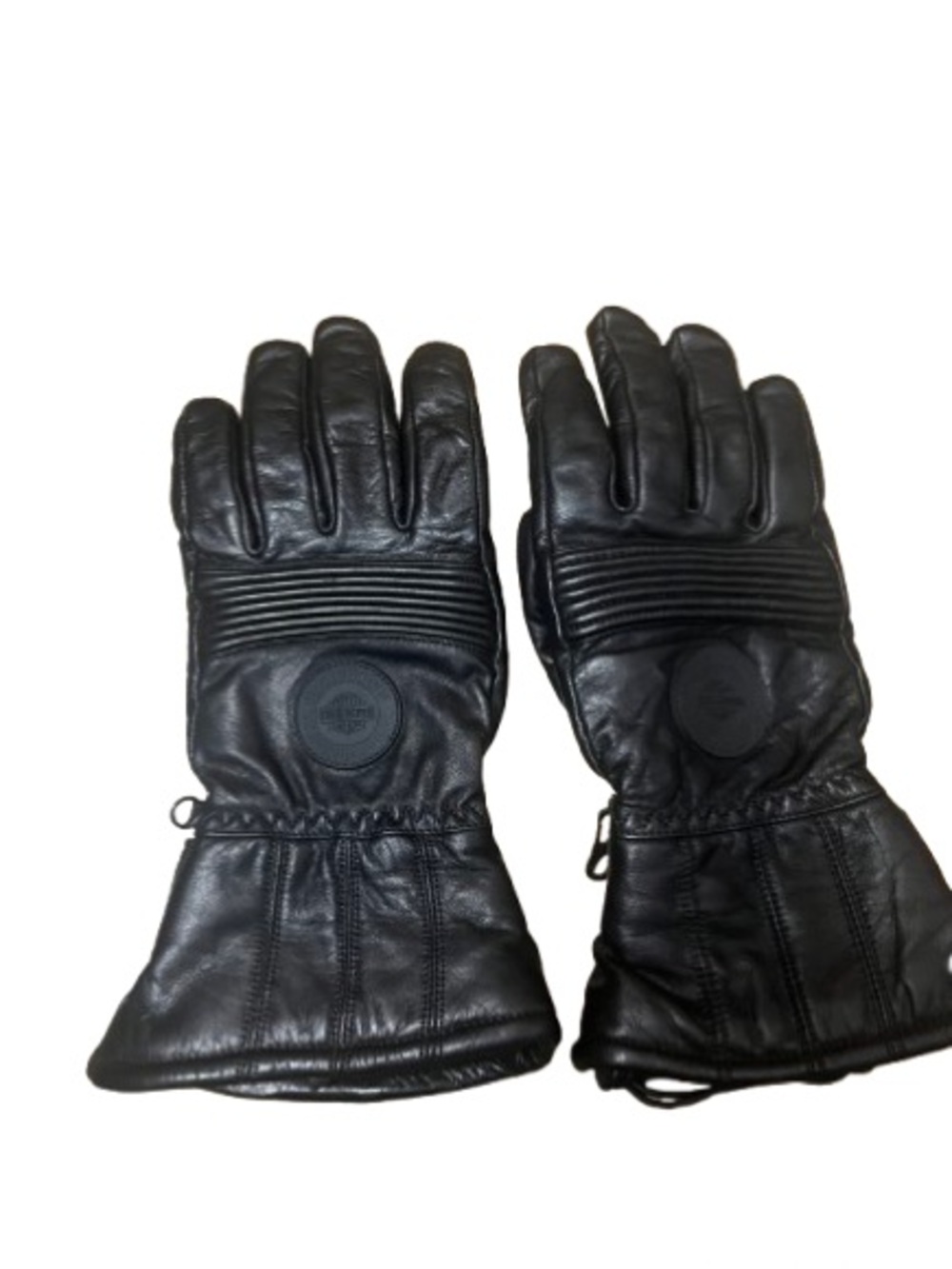 Harley Davidson Black Leather Motorcycle Riding Gloves